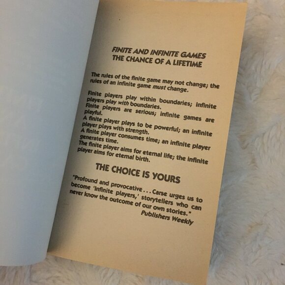 'Finite and Infinite Games' Novel By James P. Carse - Picture 3 of 6